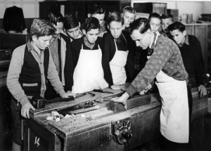 queensland_state_archives_1634_north_brisbane_intermediate_school_woodwork_class_april_1951